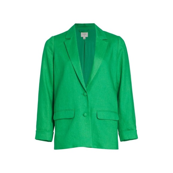 Cami NYC Blazer Women's Size Small Green Solid Linen Comfort Side Pockets - Picture 1 of 5
